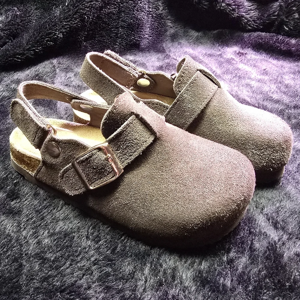 Kids Project Cloud Brown Suede Slingback Clogs